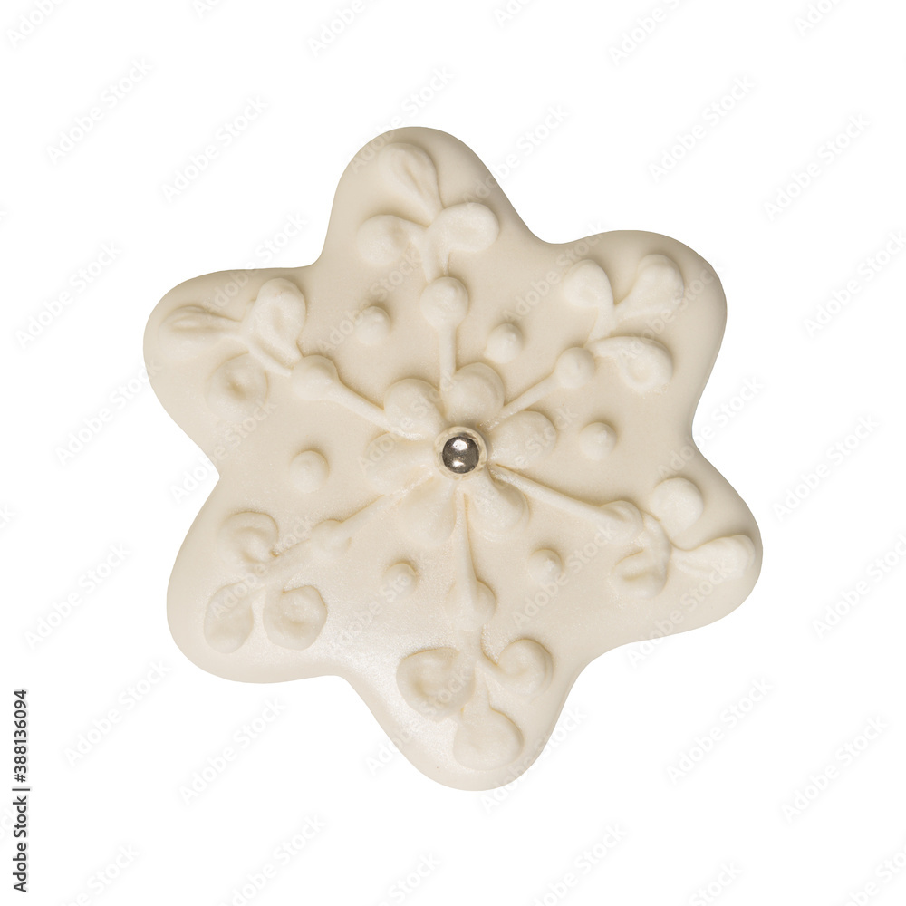 Christmas gingerbread snowflake isolated on white background. Christmas gingerbread snowflake isolated on white background.