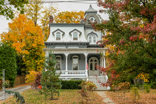 A Victorian house in autumn 
