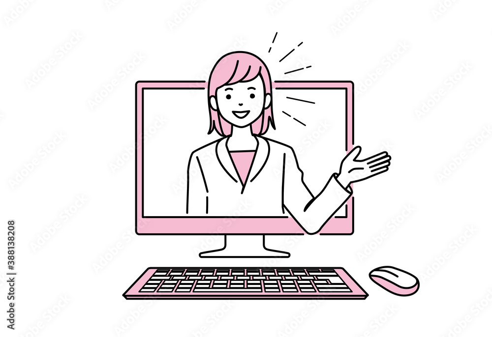 Online lesson. smart working. Businesswoman. Coronavirus quarantine concept. Stay at home vector illustration. Online lesson. smart working. Businesswoman. Coronavirus quarantine concept. Stay at home vector illustration.