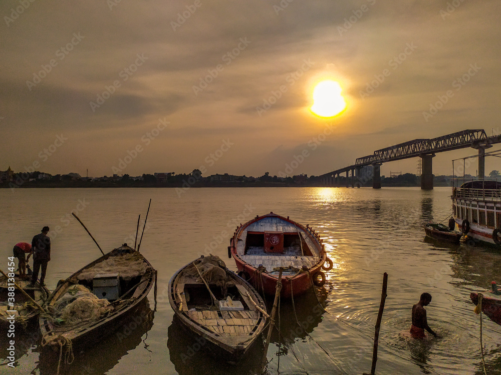 sunset on the river ganga at ramnagar varanasi || ramnagar varanasi