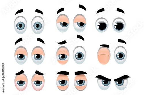 Set of eyes representing varied expressions
