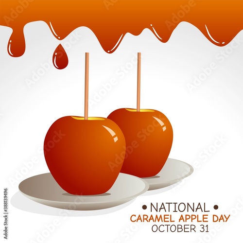 National Caramel Apple Day Vector Illustration