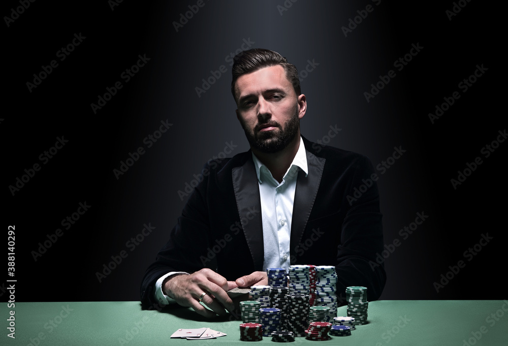 Portrait of a professional poker player Portrait of a professional poker player