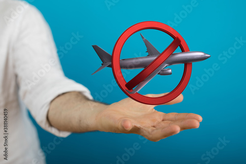 Stop airplane sign. Sign of...