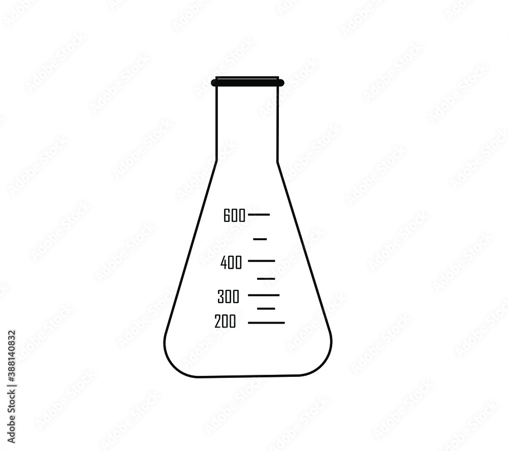 Vector illustration of glassware, beaker, erlenmeyer glass, laboratory tools Vector illustration of glassware, beaker, erlenmeyer glass, laboratory tools