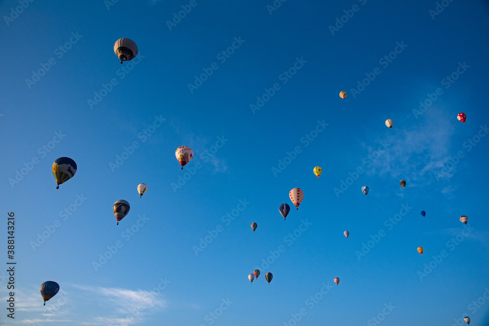 Balloon flying in the blue sky