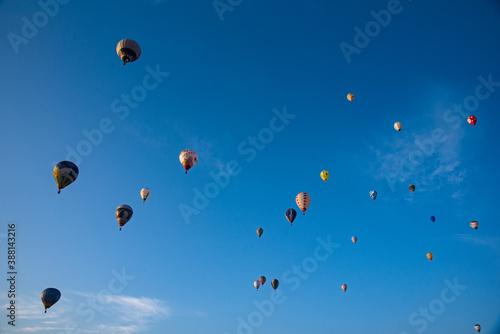 Balloon flying in the blue sky