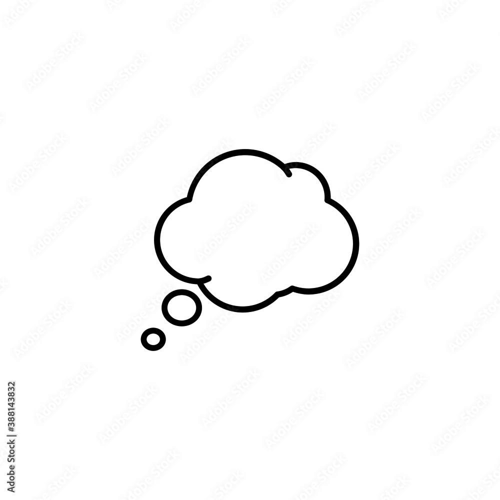 Think Speech Bubble Line Vector on White Background. Speech box for text, chat and discussion. Talk Bubble Think Speech Bubble Line Vector on White Background. Speech box for text, chat and discussion. Talk Bubble