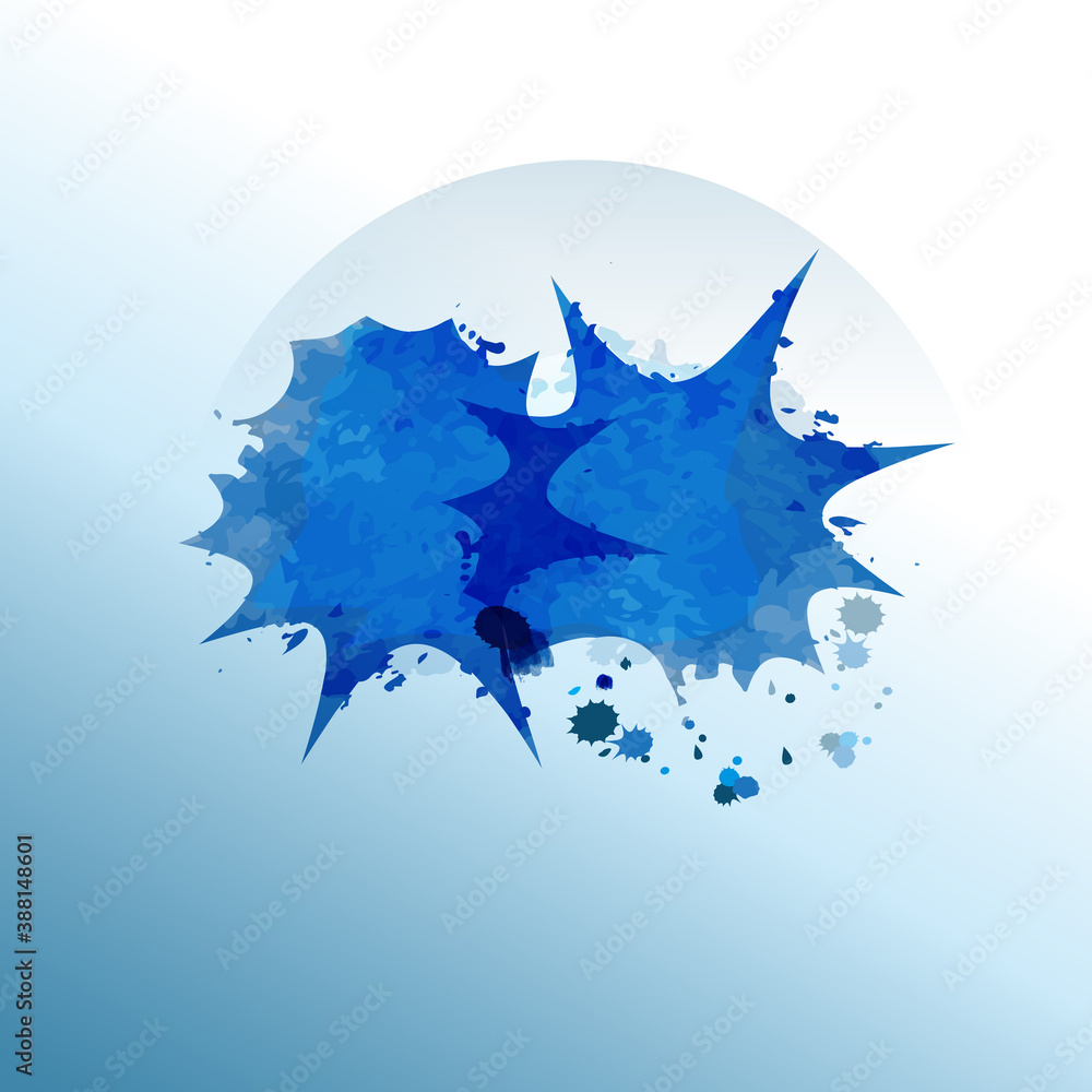 Watercolor blue splash drops vector