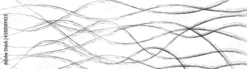 Abstract background of wavy intertwining lines  black on white