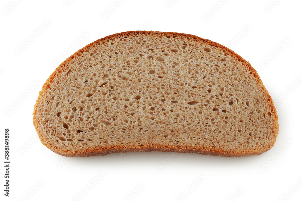 A piece of bread on a white background A piece of bread on a white background