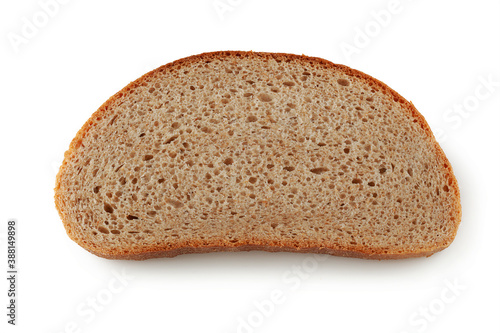 A piece of bread on a white background