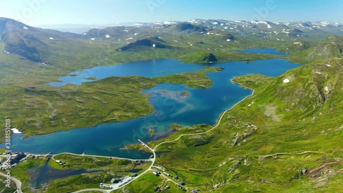 Panorama of Jotunheimen National Park in Norway, Synshorn Mountain photo