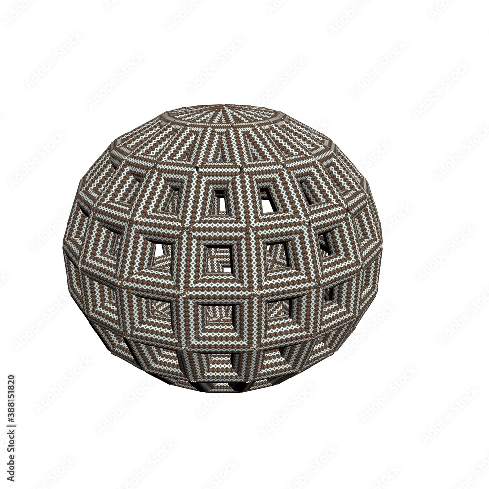 wireframe ball with patterns on a white background.3d rendering, 3d illustration. wireframe ball with patterns on a white background.3d rendering, 3d illustration.