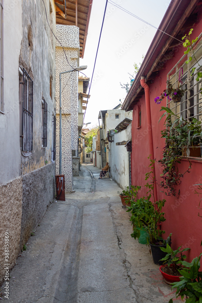 View of streets and houses in old Antakya city center. Hatay, Turkey