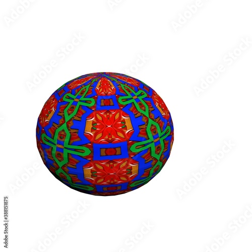 Colorful sphere on white background.