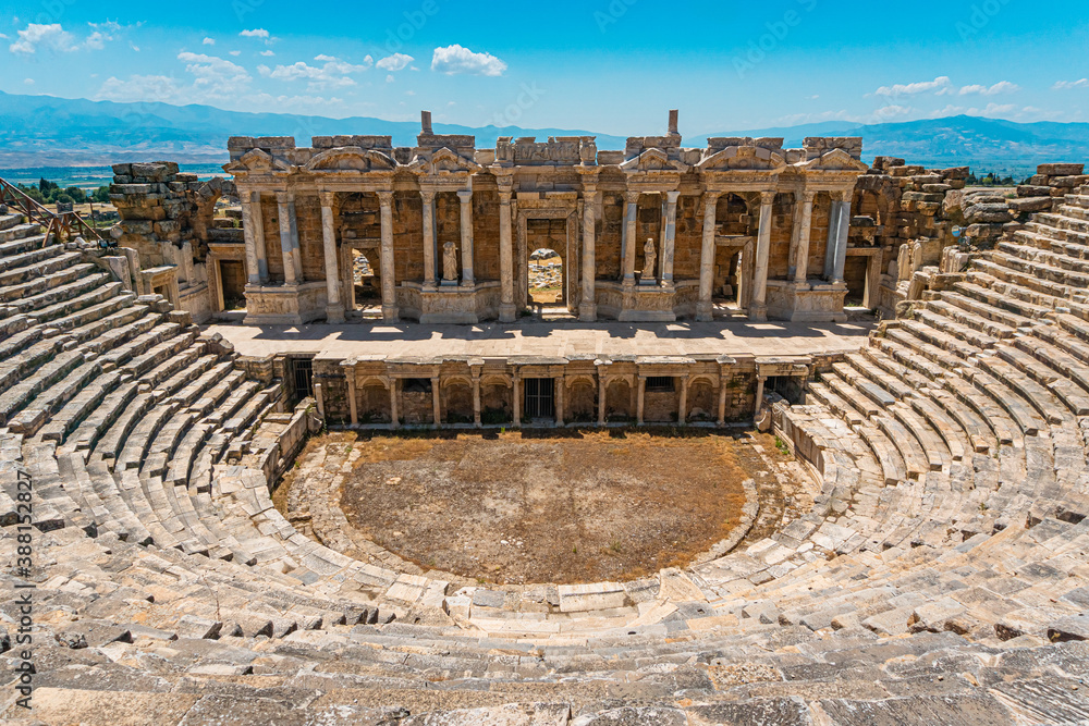 Ancient Roman Theater from Hierapolis Ancient City. Pamukkale, Denizli, Turkey