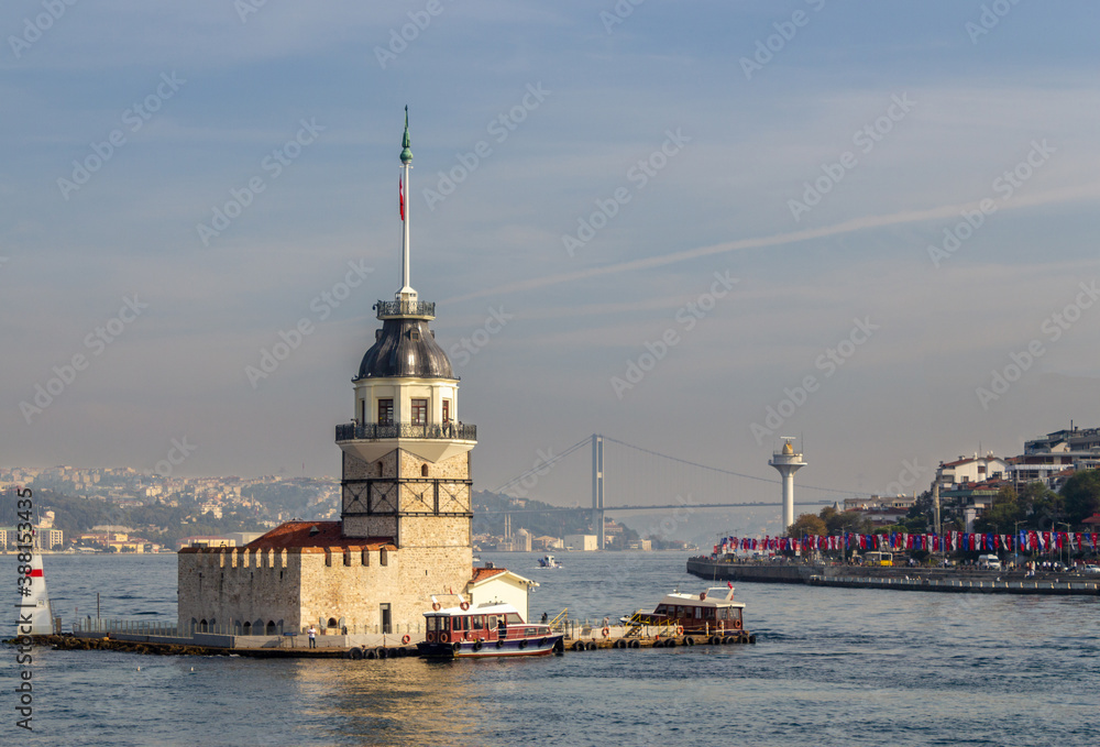 Maiden's Tower in Istanbul view from the sea
