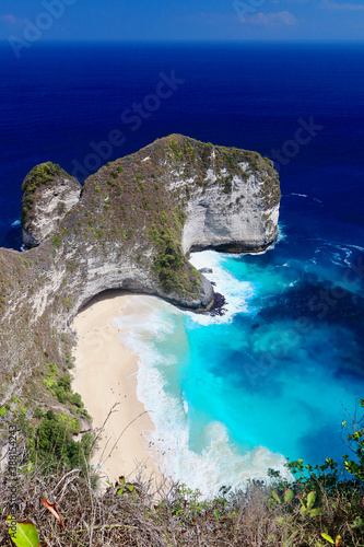 Main view of Kelingking beach, on of the most amazing spots in Nusa Penida Island, Bali, Indonesia.
