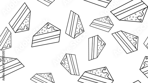 Cake dessert graphic black white seamless pattern illustration vector