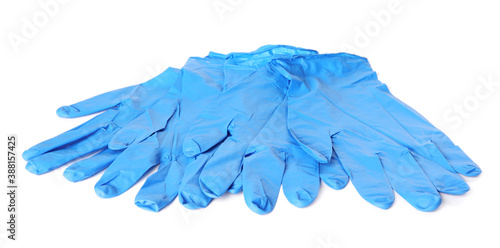 Protective gloves isolated on white. Medical item