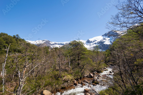 Landscapes of the Nahuel Huapi National Park, San Carlos de Bariloche, Argentina. Mount Tronador.