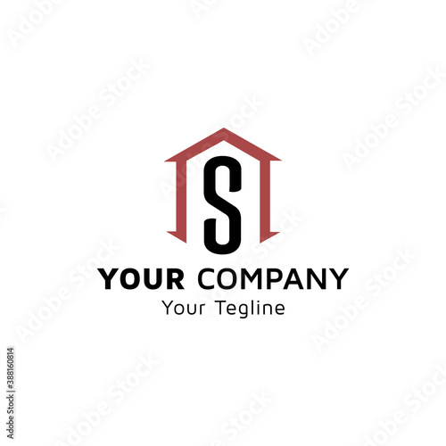 Simple Real Estate with alphabet S image, Physical Fitness logo icon, green gradient color, company vector design