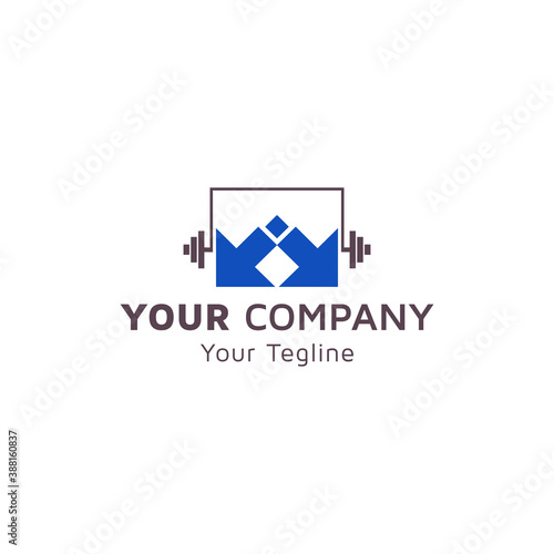 Free Download Alphabet M with arrow icon, physical fitness business logo, dumbbell image, Physical Fitness logo icon, green gradient color, company vector design - GFXLoad