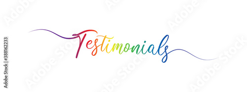 letter testimonials script calligraphy banner colorful