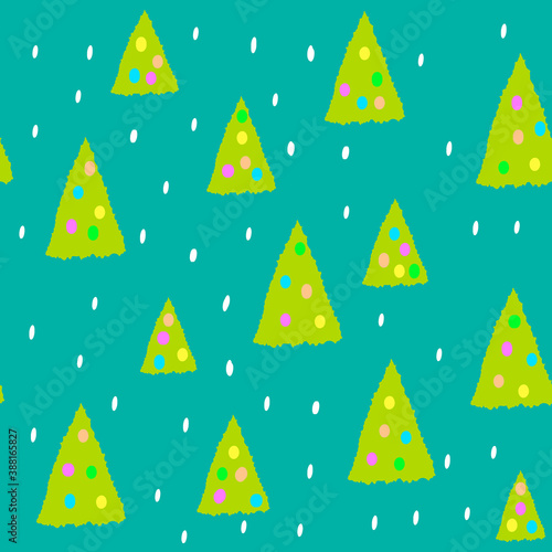 Seamless hand drawn pattern for christmass or new year with pine tree and snow on purple background,template for textile,wallpaper,packaging and wrapping paper,cover design,holiday decoration