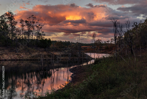 Sunset at Lake Monduran Dam, QLD, Australia © Anne Powell