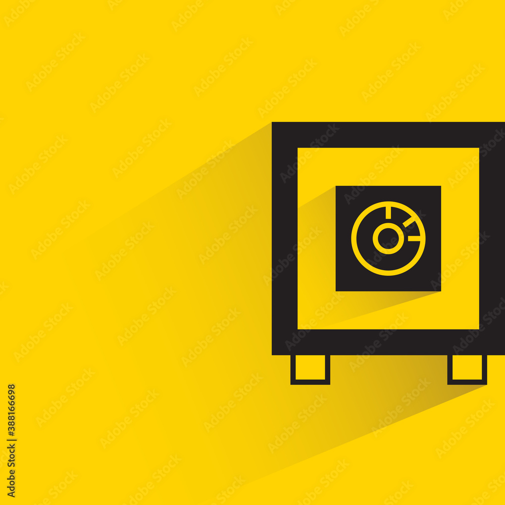 safe with drop shadow on yellow background safe with drop shadow on yellow background