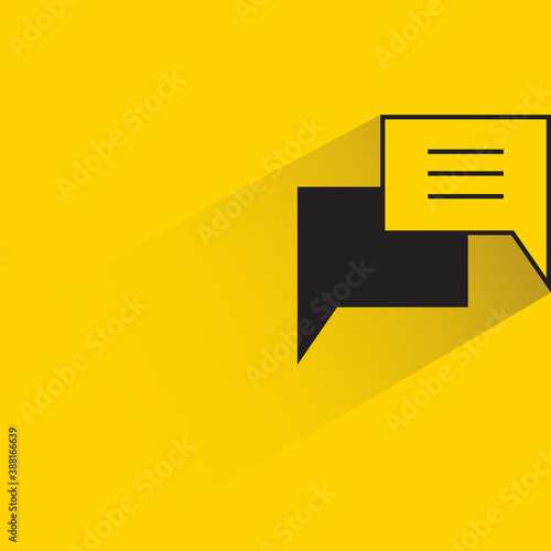speech bubbles with drop shadow on yellow background