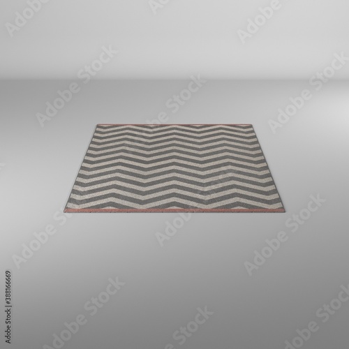 Ilustración 3d de una alfombra estilo zebra