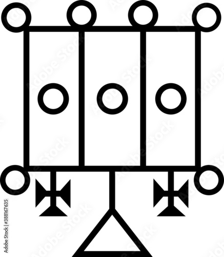 Fényképezés Vector Seal of Furcas Goetic Sigil Daemon Spirit from the Ancient Goetia Gods an
