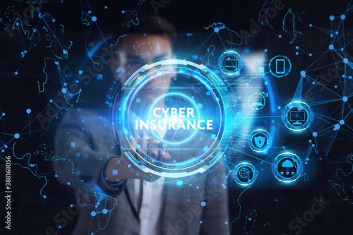 Wallpaper Mural Business, technology, internet and network concept. Young businessman thinks over the steps for successful growth: Cyber insurance Torontodigital.ca