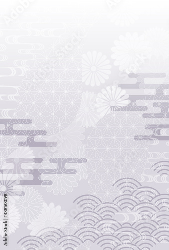 喪中　和柄　はがき　背景 