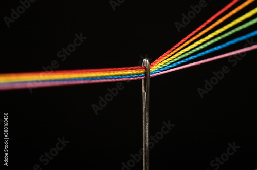 Fotografija color spectrum thread and needle