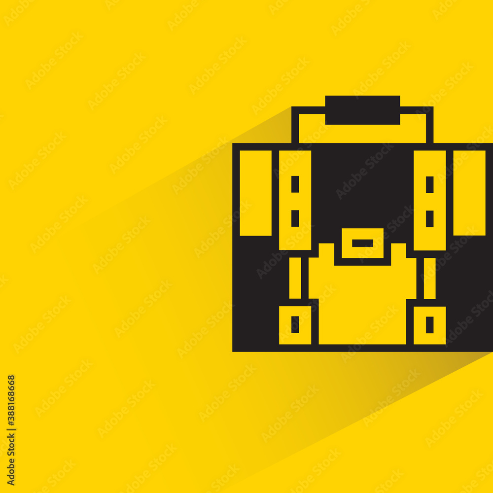briefcase with drop shadow on yellow background briefcase with drop shadow on yellow background