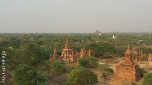 Wallpaper Mural View from above, stunning aerial view of the Bagan Archaeological Zone, Myanmar. Bagan is an ancient city and a Unesco World Heritage Site located in the Mandalay Region of Myanmar. Torontodigital.ca