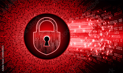 Closed Padlock on digital background, cyber security