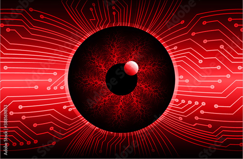 Blue eye cyber circuit future technology concept background