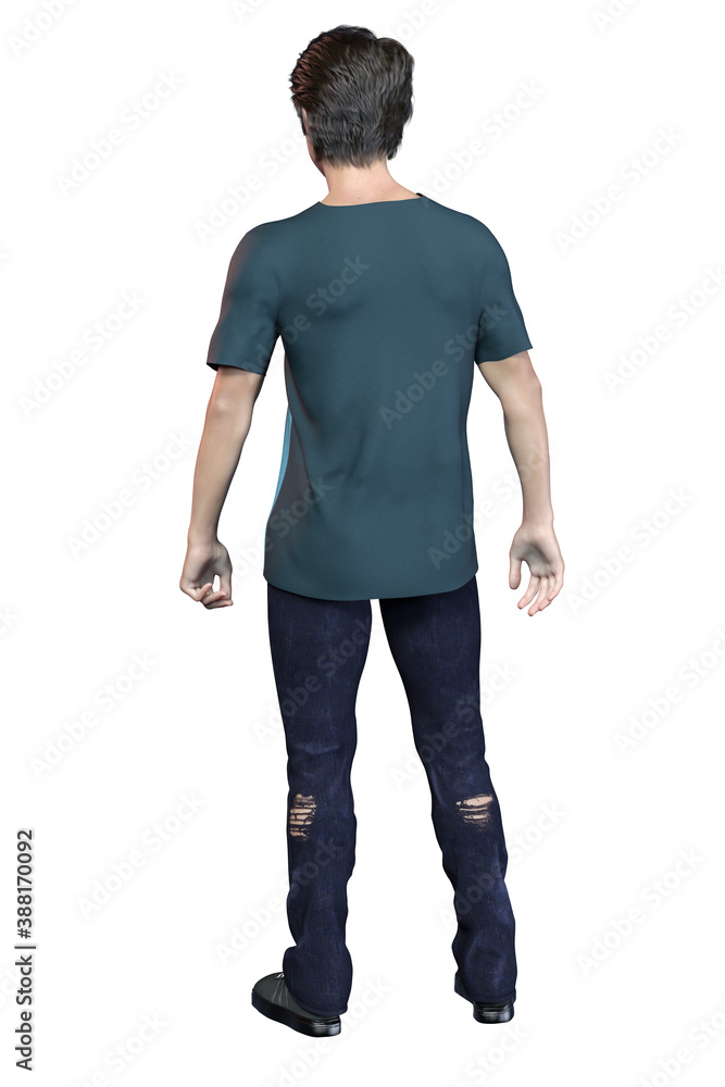 Contemporary teen boy, 3D rendering, 3D illustration Contemporary teen boy, 3D rendering, 3D illustration