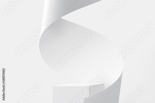 White podium to display product