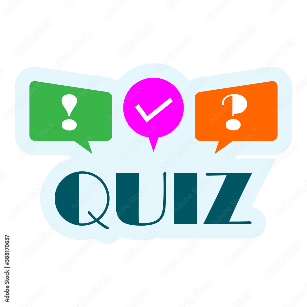 Quiz logo with speech bubble symbols, concept of questionnaire show sing Quiz logo with speech bubble symbols, concept of questionnaire show sing