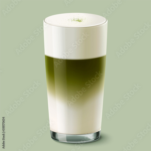Japanese matcha latte glass cup