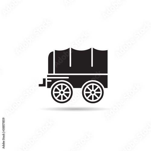 wagon icon on white background vector illustration