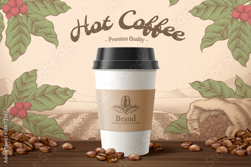 Takeaway coffee cup design