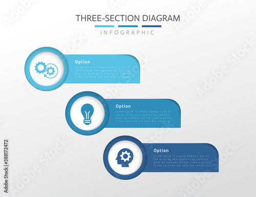 Three section diagram infographics