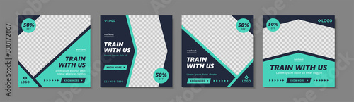 Social media banner with tech style